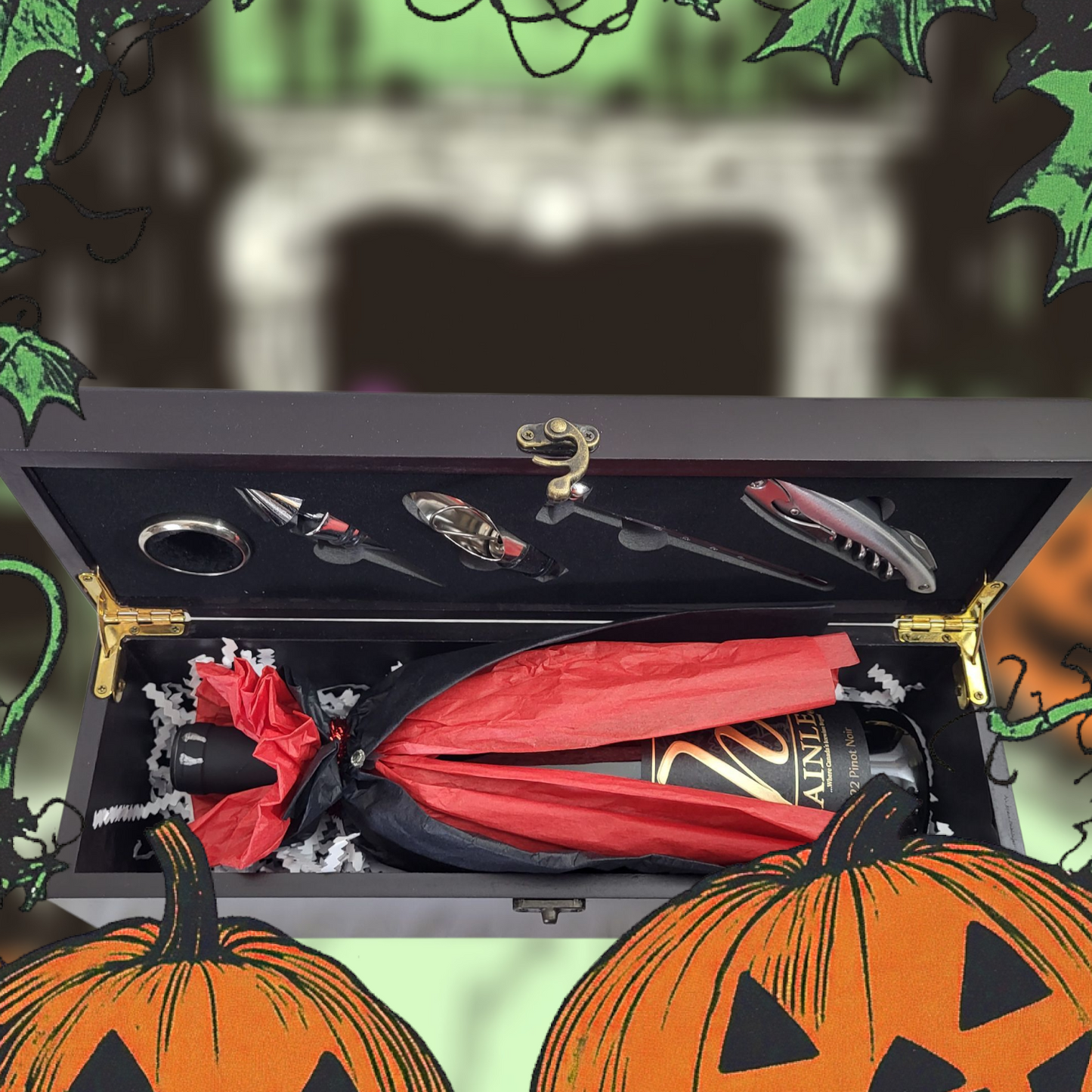 Halloween Wooden Wine Gift Box