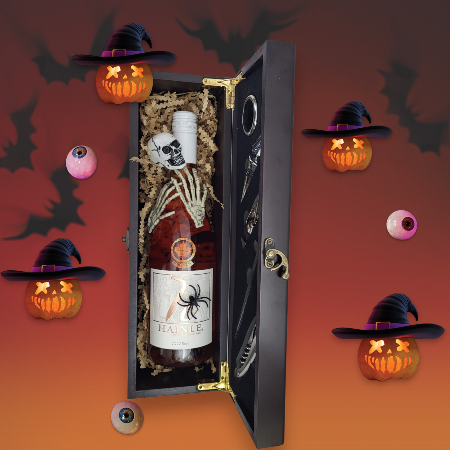 Halloween Wooden Wine Gift Box