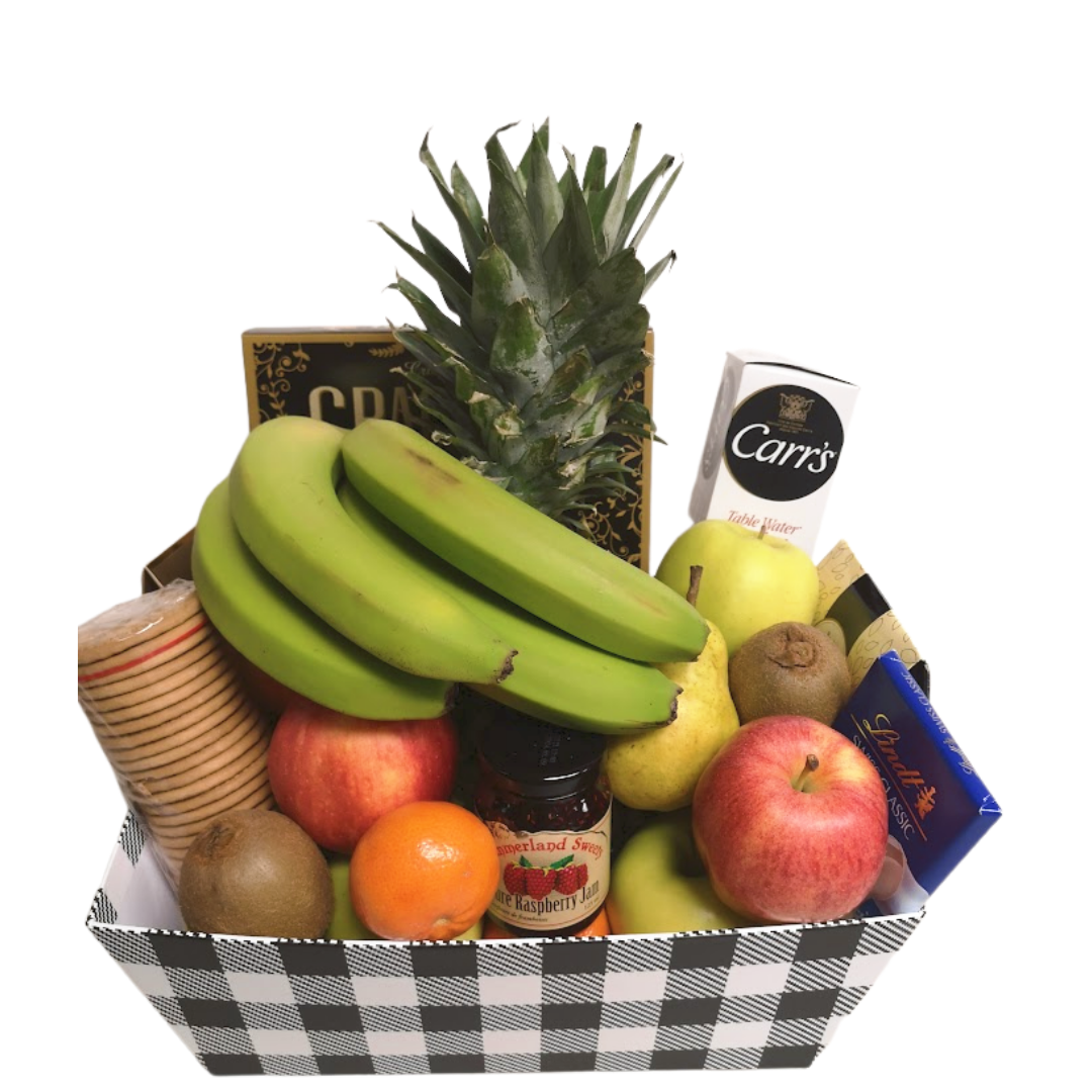 Cheese, Chocolate and Fruit Gift Basket