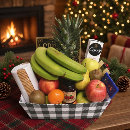 Cheese, Chocolate and Fruit Gift Basket