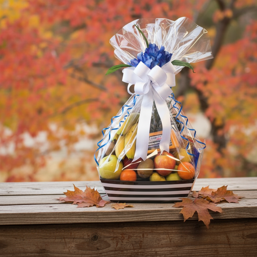 Cheese, Chocolate and Fruit Gift Basket