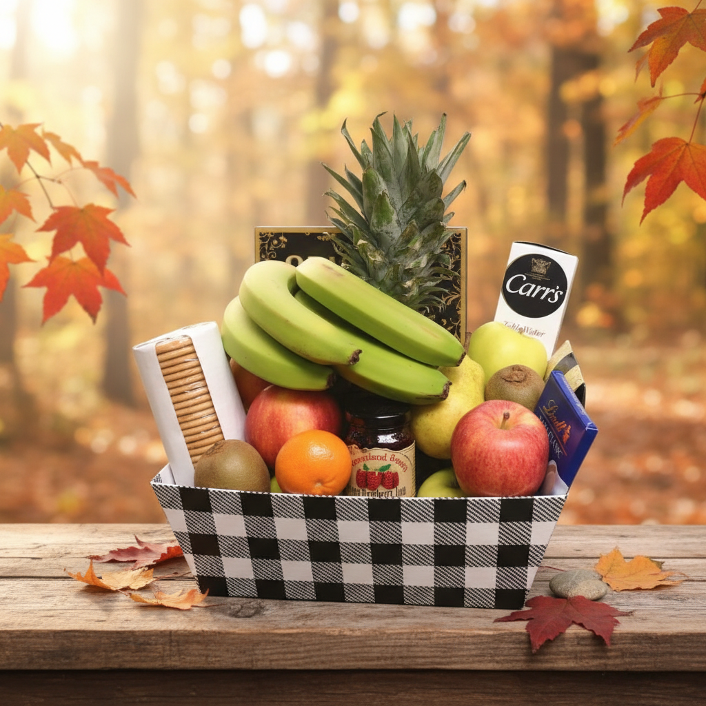 Cheese, Chocolate and Fruit Gift Basket