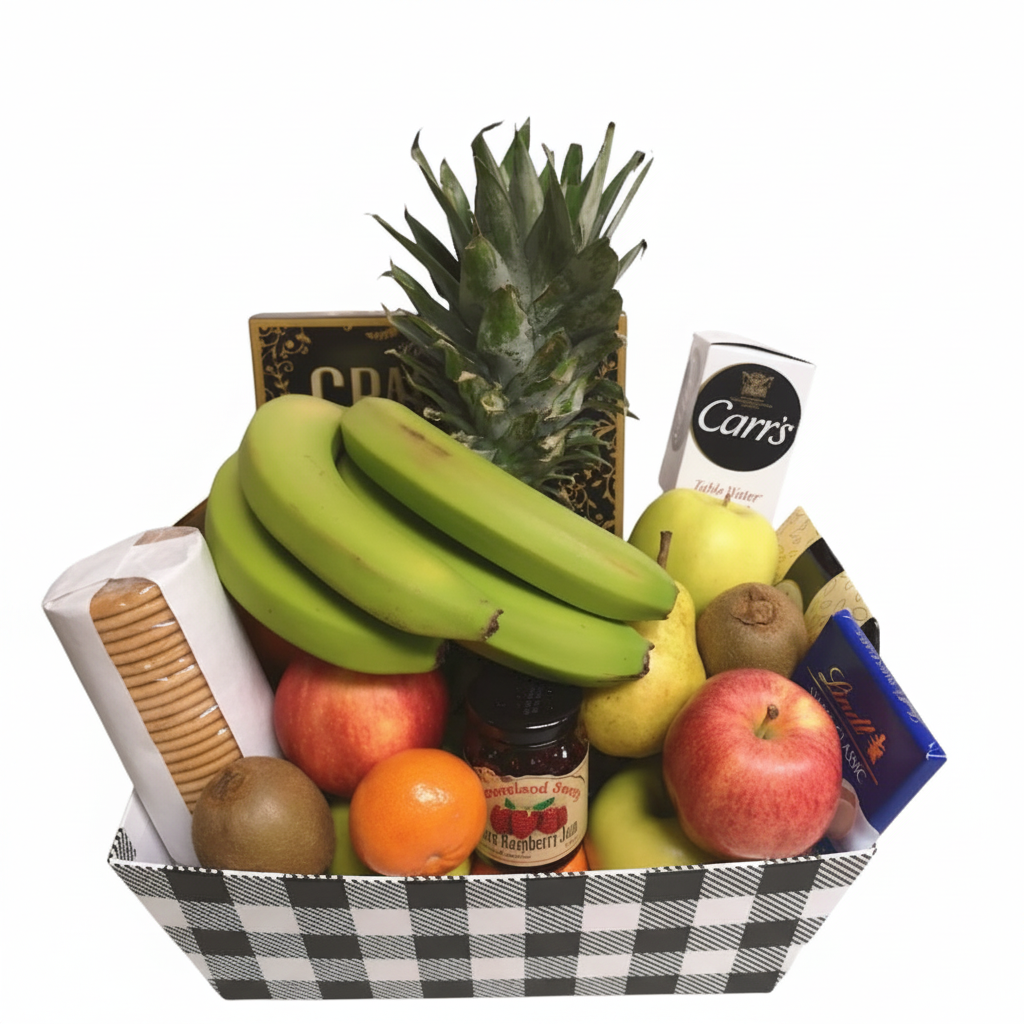 Cheese, Chocolate and Fruit Gift Basket